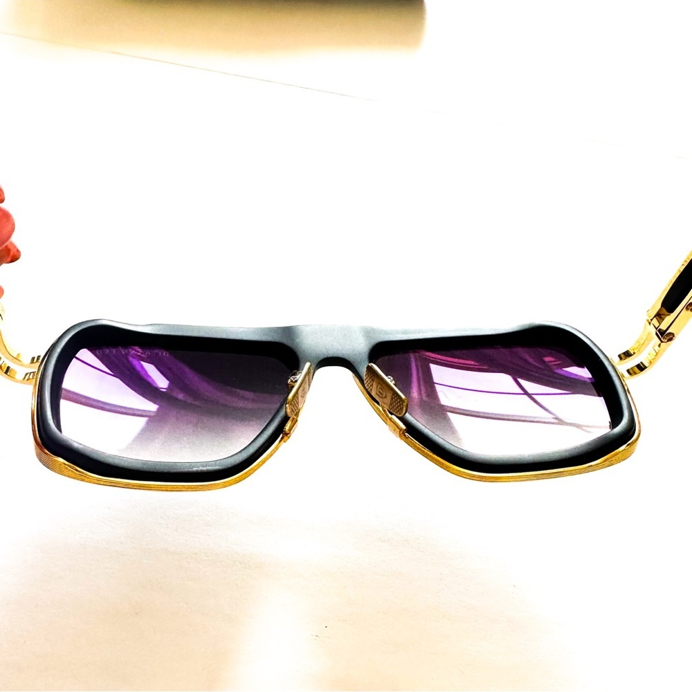 Dita LXN-EVO Luxury Eyewear Matte Black Yellow Gold Navigator Men's Sunglasses - Picture 6 of 15